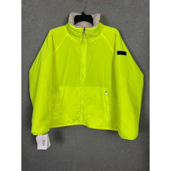 Calvin Klein Women's Reversible Sherpa Neon Yellow Jacket Size XL NWOT's. - Picture 3 of 12